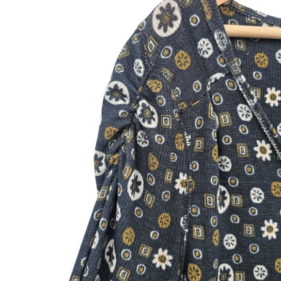 Free People Womens L Home Alone Floral Waffle Knit Long John Jumpsuit Pajamas - Picture 4 of 16